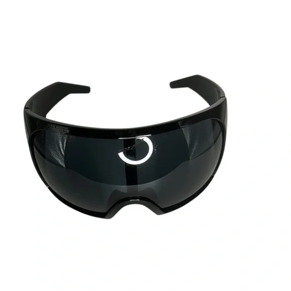 Oversized Black Shield Visor Sunglasses - Picture 6 of 9